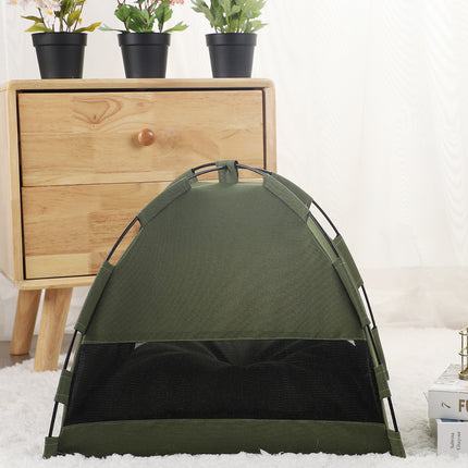 Grey Premium Portable Pet Tent Bed with Cooling Mat – design and finish