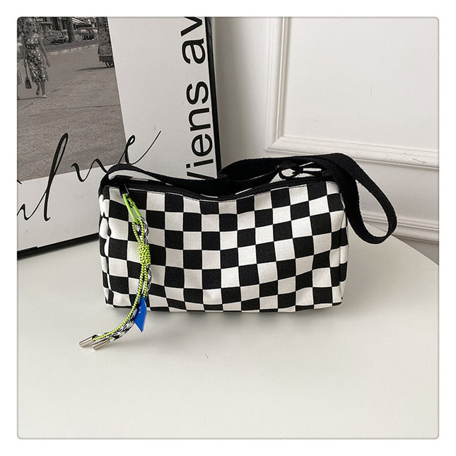 Green Trendy Checkerboard Boston Bag – product detail