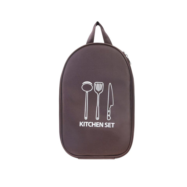 Brown Portable Camping Kitchen Utensil Organizer