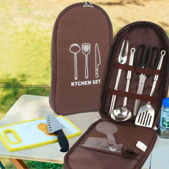 Brown Portable Camping Kitchen Utensil Organizer – product detail