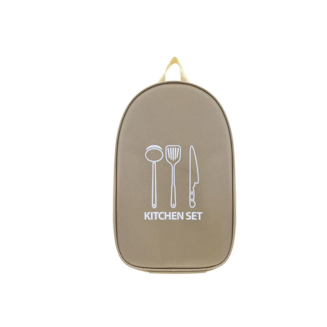 Khaki Portable Camping Kitchen Utensil Organizer