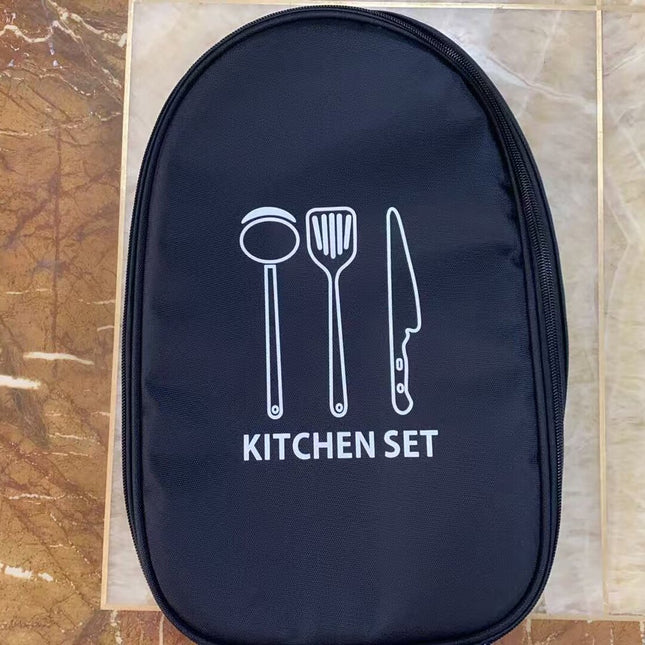 Black Portable Camping Kitchen Utensil Organizer