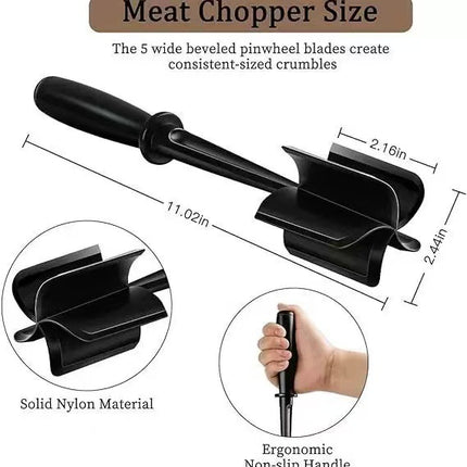 3-pieces Green Premium Heat Resistant Meat Chopper – design and finish
