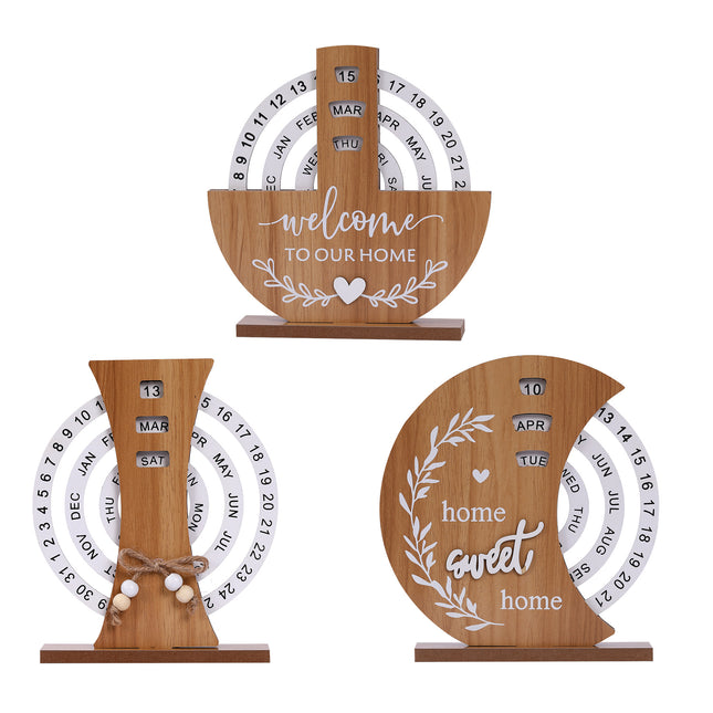 Ferris Wheel model Rustic Wooden Perpetual Calendar – product detail