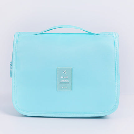Bright blue Portable Hanging Travel Toiletry Bag - Large Capacity Cosmetic & Wash Organizer with Sturdy Hook