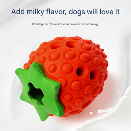 Red Durable Strawberry Treat Dispensing Dog Toy – design and finish