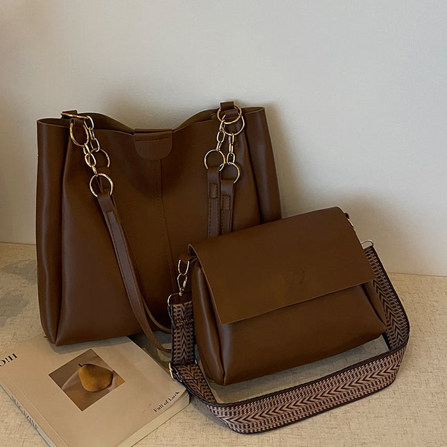 Brown Chic 2-Piece Tote Bag Set