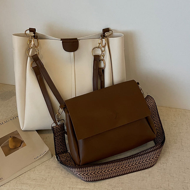 White Chic 2-Piece Tote Bag Set