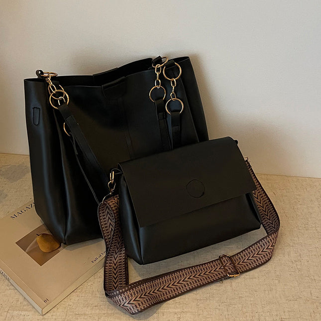 Black Chic 2-Piece Tote Bag Set