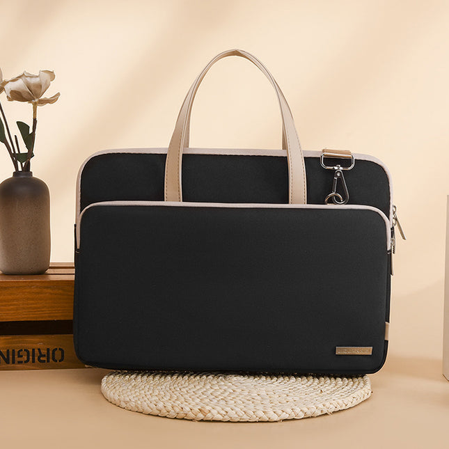 Black Chic Padded Laptop Bag for 15.6-Inch Notebooks