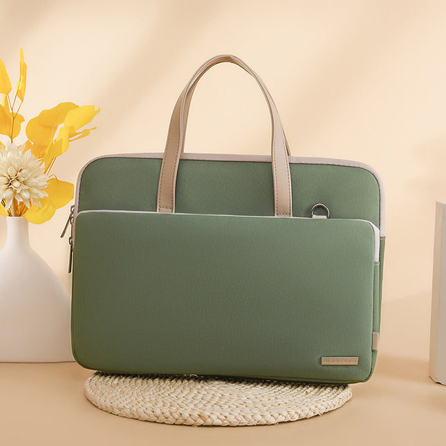 Green Chic Padded Laptop Bag for 15.6-Inch Notebooks