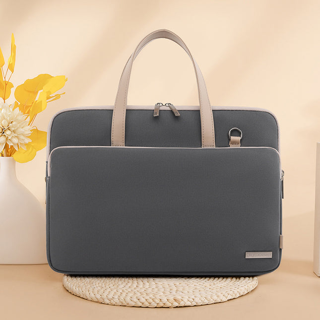 Grey Chic Padded Laptop Bag for 15.6-Inch Notebooks