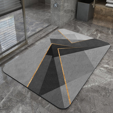 Grey Ink White Modern Absorbent Diatomaceous Earth Bath Mat – design and finish