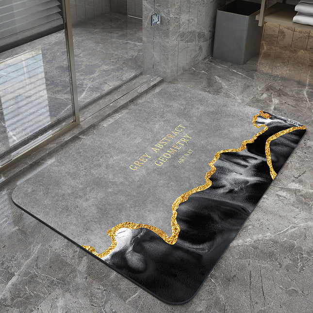Quicksand and golden grey Modern Absorbent Diatomaceous Earth Bath Mat
