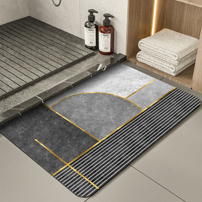 Modern Geometry Modern Absorbent Diatomaceous Earth Bath Mat
