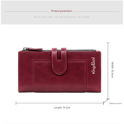 Light coffee Women's Stylish Long Wallet - Multi-Card Slot PU Leather Clutch with Phone Pocket & Coin Zipper