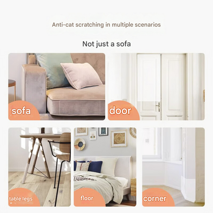 Transparent Cat Scratch Furniture Protector Film - 8 Pack Anti-Scratch Guards for Sofas, Doors, Walls - Self-Adhesive & Non-Toxic Cat Claw Deterrent(430*152mmmm)