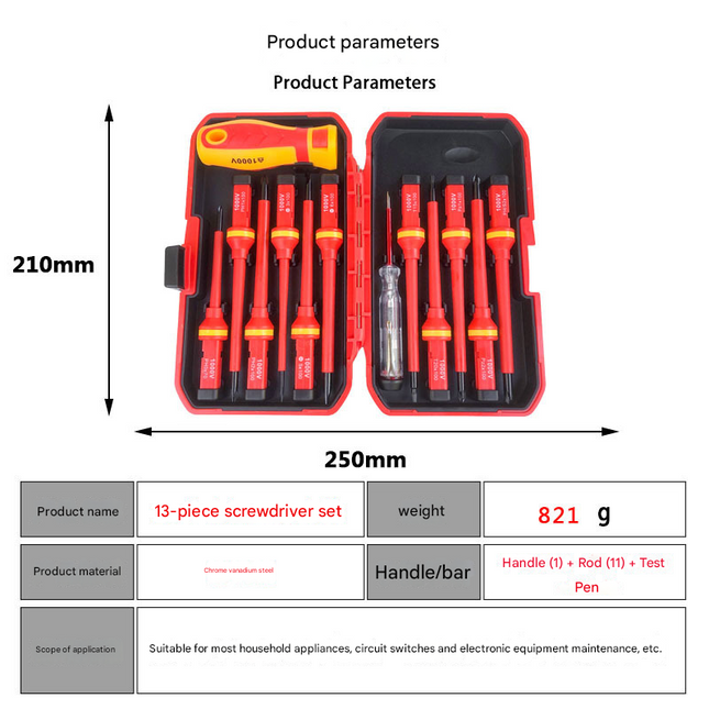 Orange Insulated Screwdriver Set