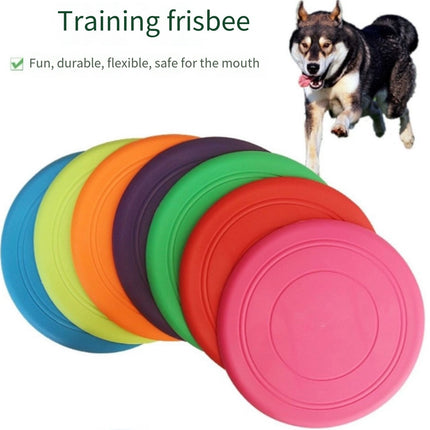 Seven-piece coloured set Soft Flying Disc Dog Toy - Durable & Gentle Rubber Frisbee for Interactive Fetch and Training