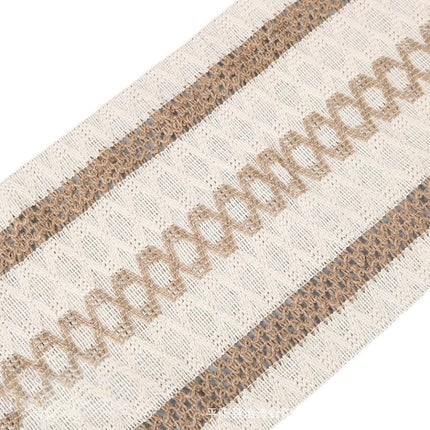 2-PCS Rhombus Bohemian Woven Table Runner with Tassels - Rustic Farmhouse Decor for Dining & Coffee Tables