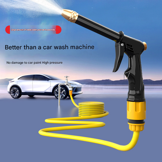 Yellow High-Pressure Car Wash Foam Gun & Hose Set (5m)