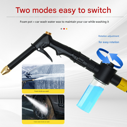 Yellow High-Pressure Car Wash Foam Gun & Hose Set (5m)