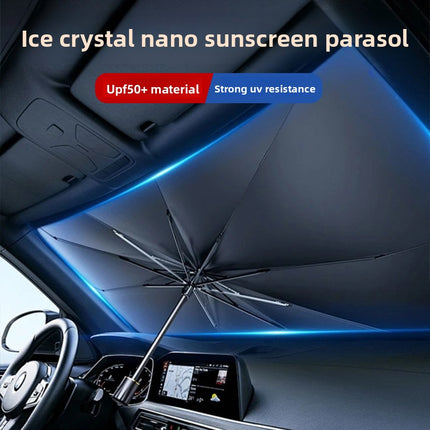 Small size Foldable Car Windshield Sun Shade Umbrella - Ultimate UV & Heat Blocker for Interior Protection