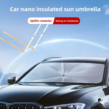 Small size Foldable Car Windshield Sun Shade Umbrella - Ultimate UV & Heat Blocker for Interior Protection