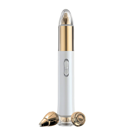 2-in-1 Electric Hair Remover for Women - Eyebrow Trimmer & Facial/Body Shaver with LED Light, USB-C Rechargeable(white)