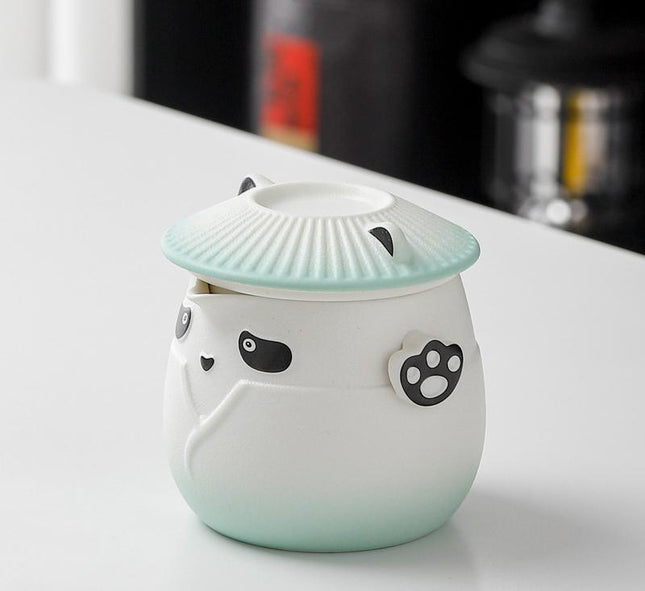Adorable Panda Design Ceramic Tea Infuser Mug Set
