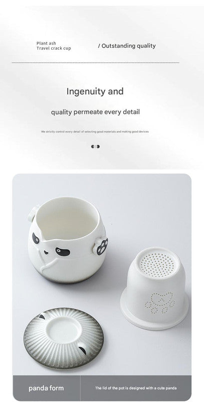 Adorable Panda Design Ceramic Tea Infuser Mug Set – product detail