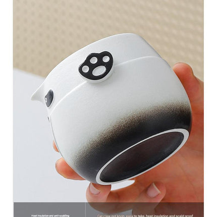 Adorable Panda Design Ceramic Tea Infuser Mug Set - 310ml Travel Crackle Glaze Cup with Lid & Strainer(green)