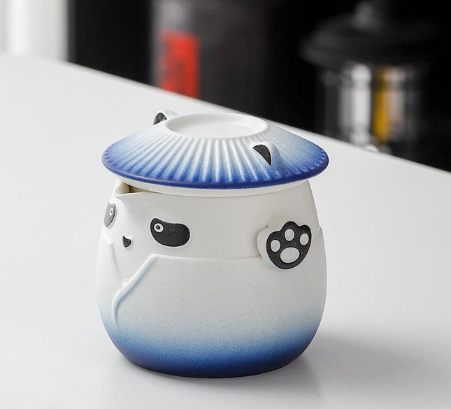 Adorable Panda Design Ceramic Tea Infuser Mug Set