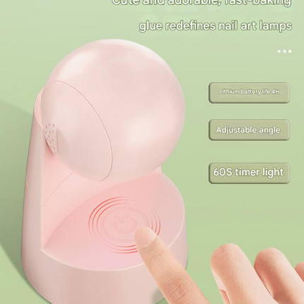 Two Mini Portable UV/LED Nail Lamp - Fast Curing, Adjustable Angle, 60s Timer, USB Rechargeable(pink)