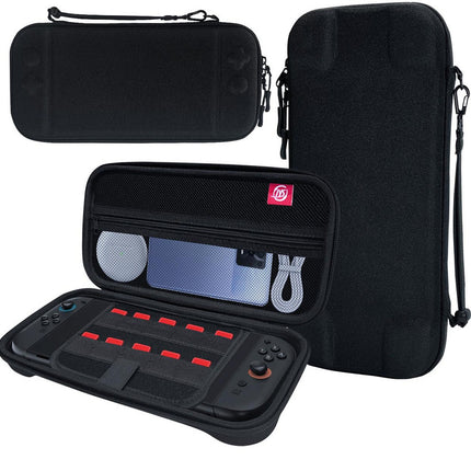 Portable Hard Shell Travel Case for Nintendo Switch/Switch Lite/OLED - Game Card Slots & Accessory Pocket(black)