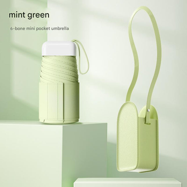 Mini Pocket Umbrella with Matching Crossbody Bag