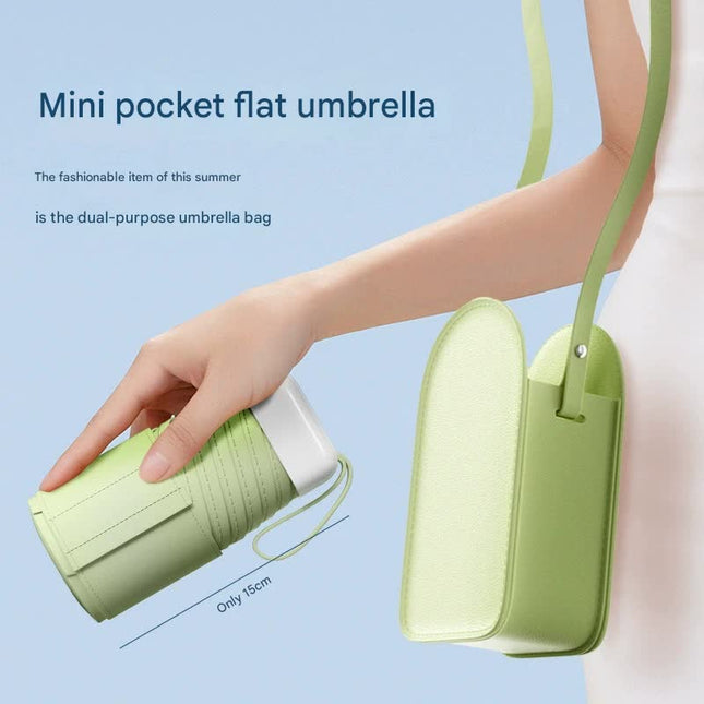 Mini Pocket Umbrella with Matching Crossbody Bag – product detail