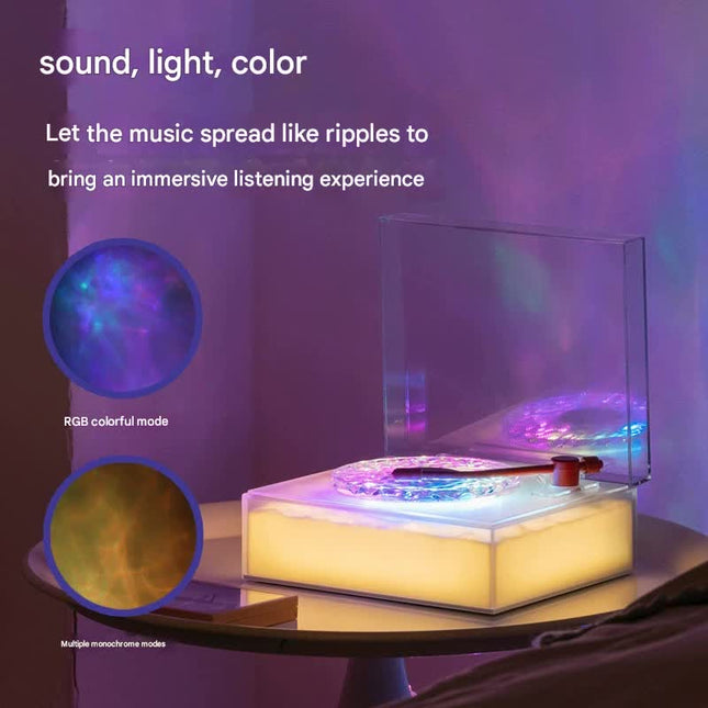 Retro Vinyl Bluetooth Speaker with Water Ripple Light Projection & 360 Surround Sound(green) – product detail