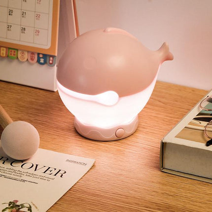 Portable rechargeable tapping control night light- 3-Level Dimmable Bedside Lamp(pink)
