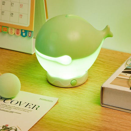 Portable rechargeable tapping control night light- 3-Level Dimmable Bedside Lamp(green)