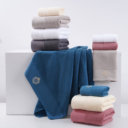 Premium Absorbent Cotton Towel Set - Soft Bath & Hand Towels with Double-Sided Plush(dark grey)