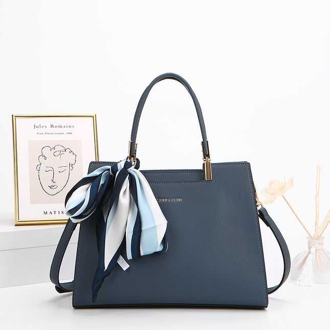 Fashionable Synthetic Leather Crossbody Bag with Detachable Scarf