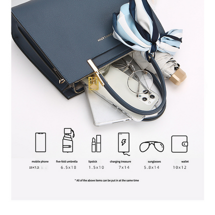 Fashionable Synthetic Leather Crossbody Bag with Detachable Scarf - Multiple Compartments for Daily Essentials(blue)