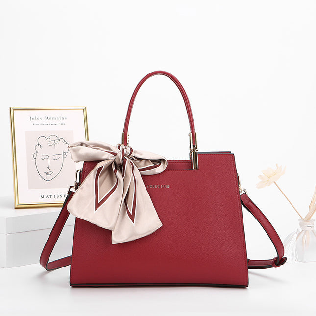 Fashionable Synthetic Leather Crossbody Bag with Detachable Scarf