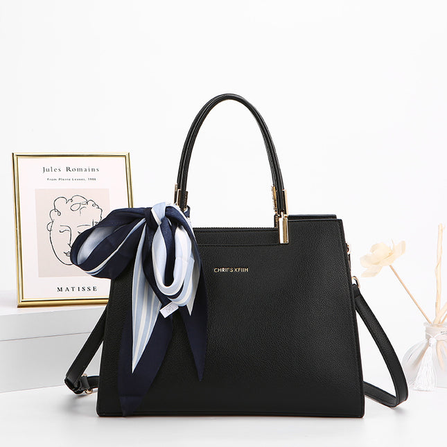 Fashionable Synthetic Leather Crossbody Bag with Detachable Scarf