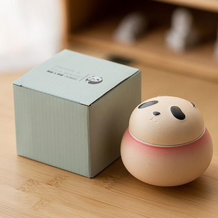 Artisanal Animal-Shaped Ceramic Tea Storage Jar with Gift Box - 140ml Capacity, Textured Finish(Gradient Red)