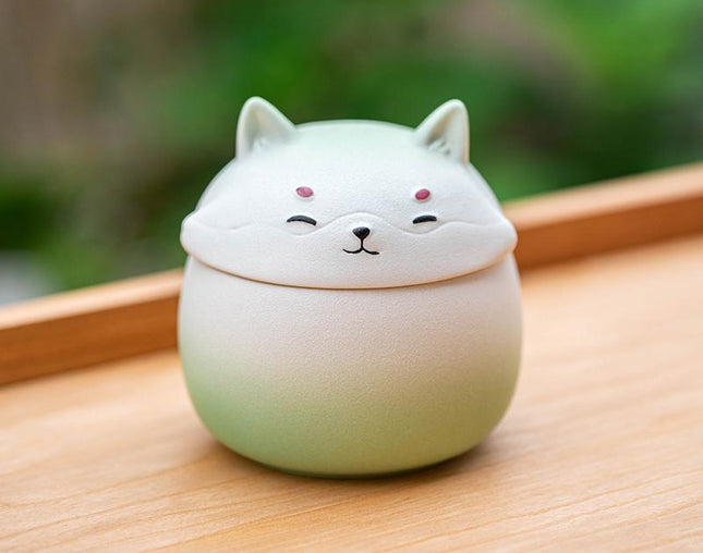 Artisan Ceramic Sealed Storage Jar with Animal Design