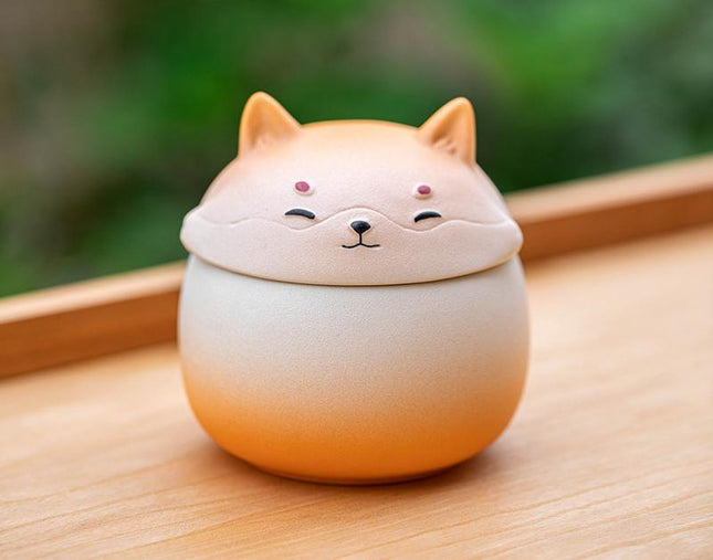 Artisan Ceramic Sealed Storage Jar with Animal Design