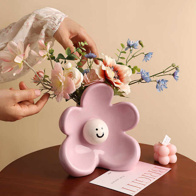 Artistic Floral Smiling Face Vase – product detail