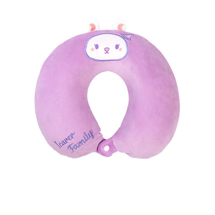 2-in-1 Convertible Eye Mask & Travel Neck Pillow Set - Plush Fabric with Snap Closure(purple)